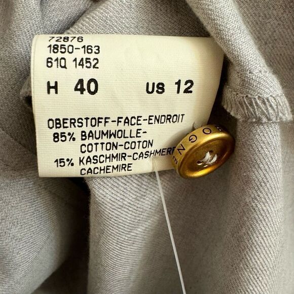 NEW Bogner Valerie Gray Full Zip Collared Dress Shirt Size EU 40 = US 12 Vintage - Picture 6 of 8